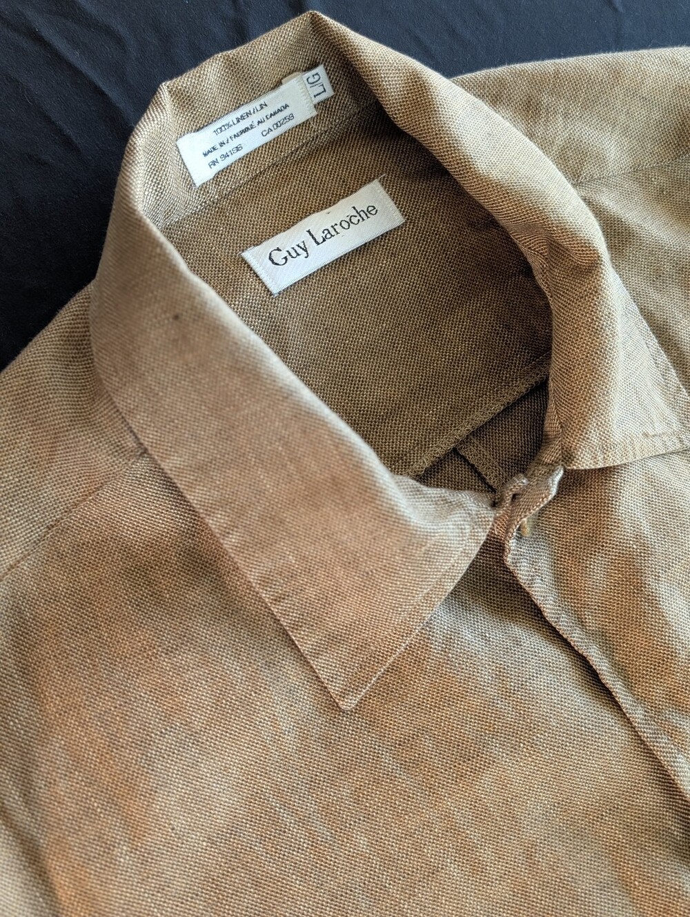 Vintage Guy Laroche Men's Light Tan Linen French Chore Coat